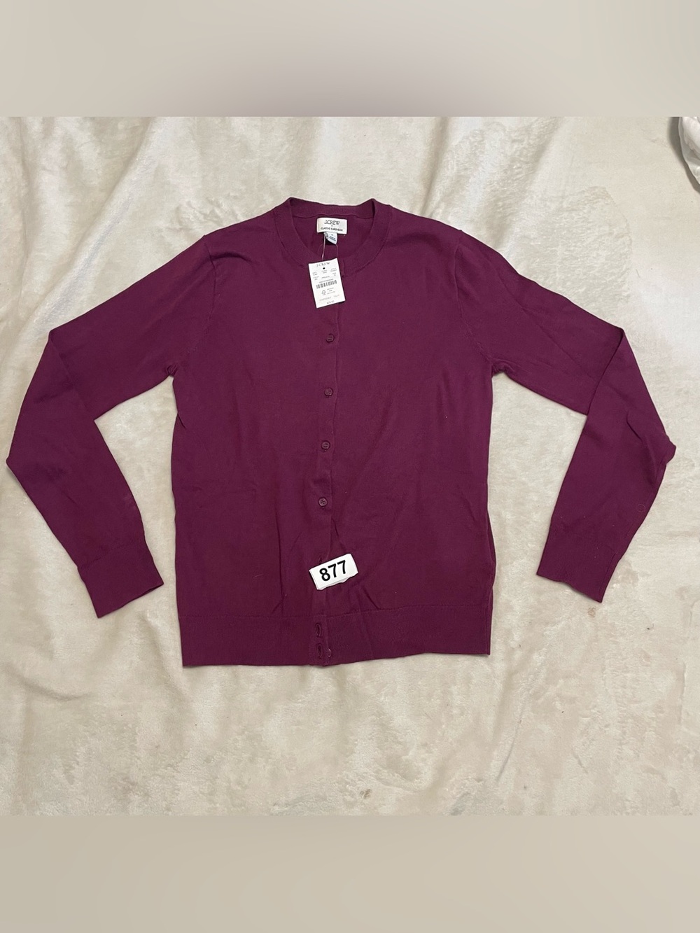 J. Crew Women's Plum Button-Up Cotton Cardigan